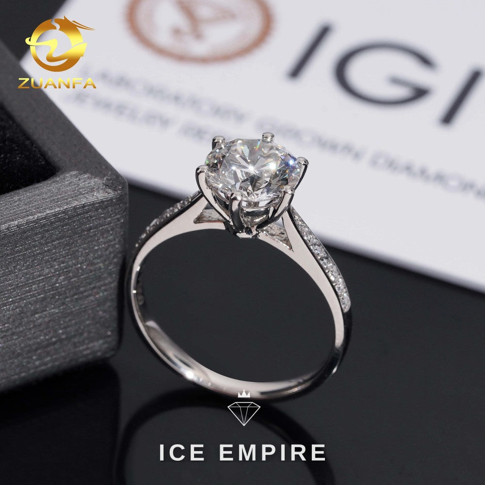 Iced Out 925 Silver Lab Grown Diamond Wedding Band