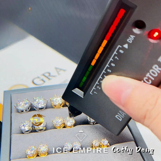 Iced Out 18K Gold Moissanite Earrings