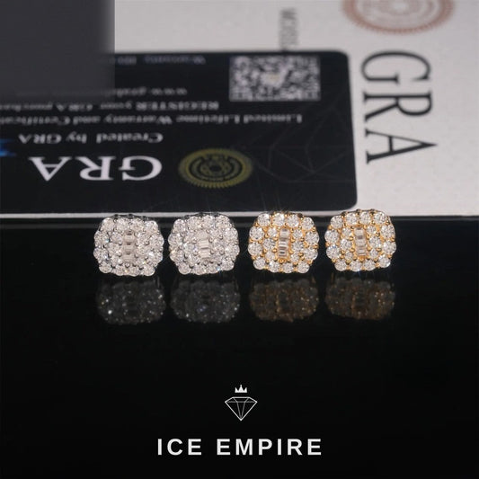Iced Out 925 Silver Moissanite Earrings