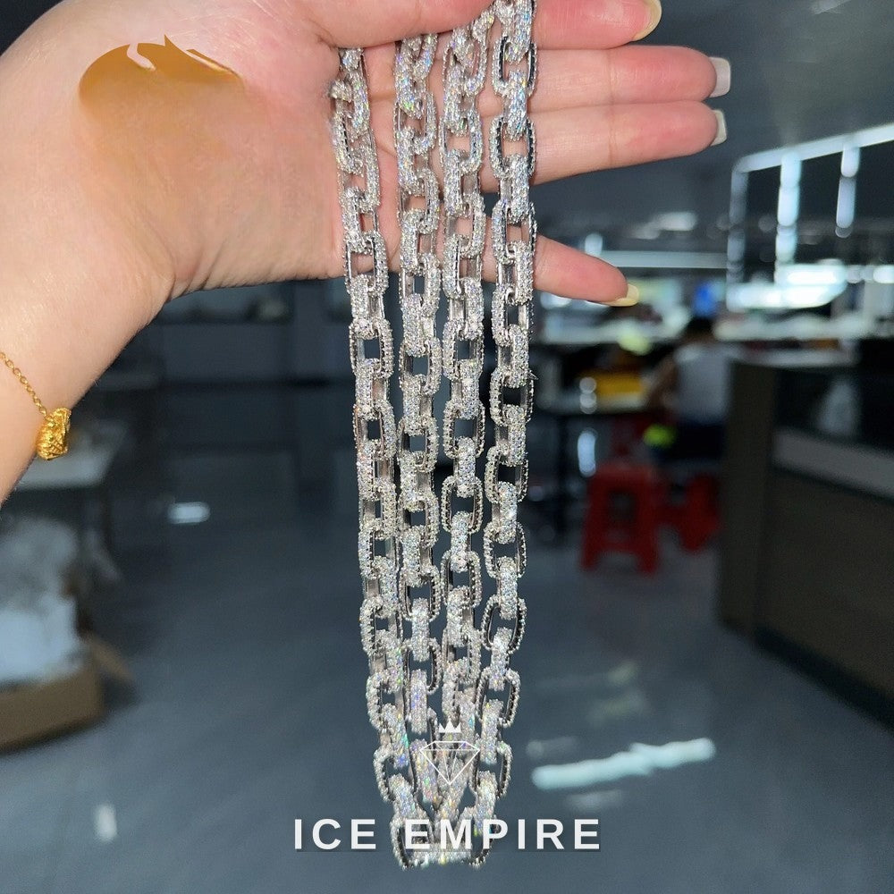 Iced Out Rose Gold Plated Moissanite Cuban Chain