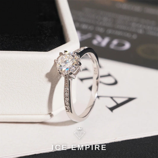 Iced Out Gold Plated Moissanite Engagement Ring