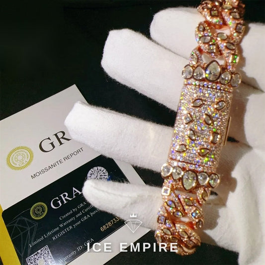 Iced Out 925 Silver Moissanite Cuban Chain
