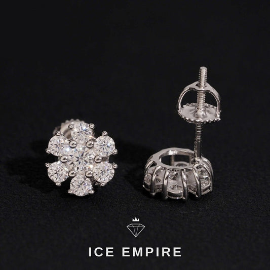 Iced Out 925 Silver Moissanite Earrings