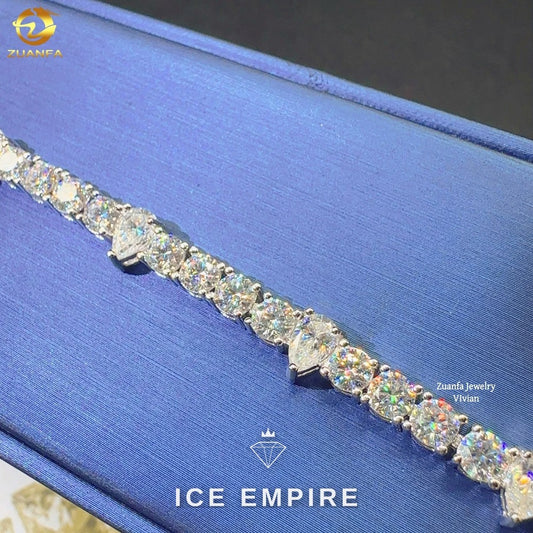 Iced Out 925 Silver Moissanite Tennis Chain