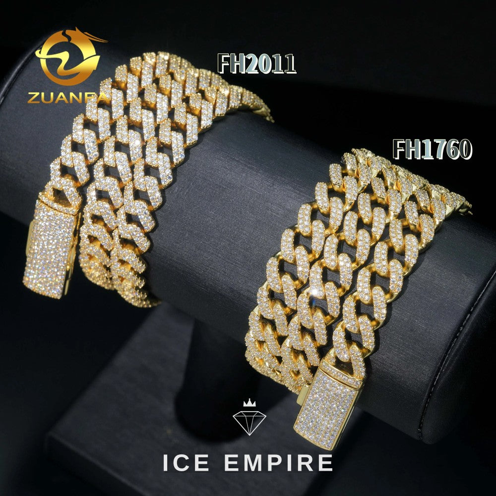 Iced Out Rose Gold Plated Moissanite Cuban Chain