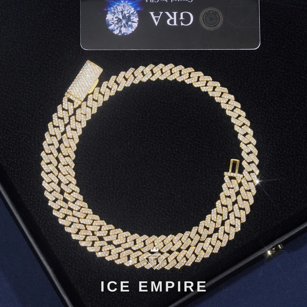 Iced Out Rose Gold Plated Moissanite Cuban Chain