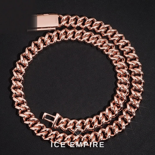 Iced Out Rose Gold Plated Moissanite Cuban Chain