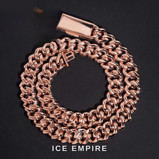 Iced Out Gold Plated Moissanite Cuban Chain