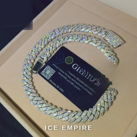 Iced Out Rose Gold Plated Moissanite Cuban Chain