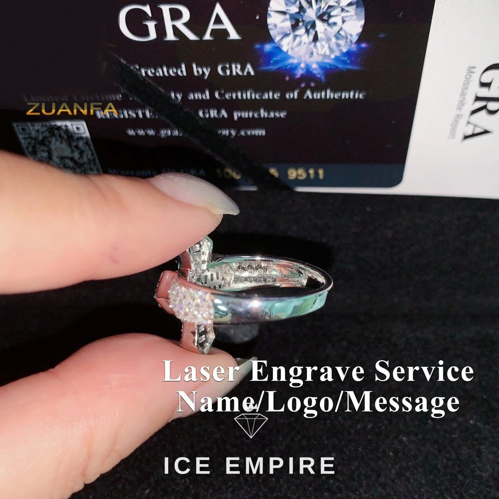 Iced Out Baguette Rose Gold Plated Moissanite Ring