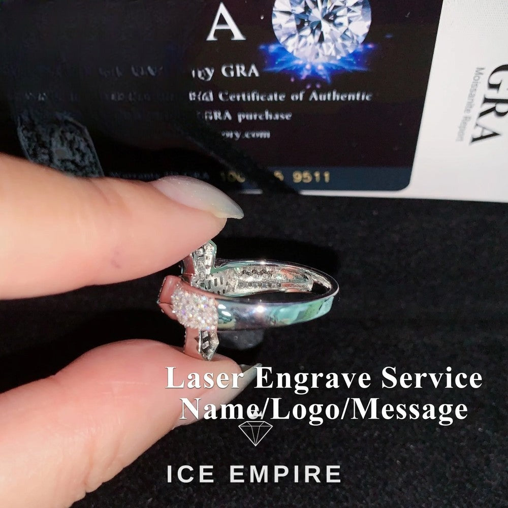 Iced Out Baguette Rose Gold Plated Moissanite Ring