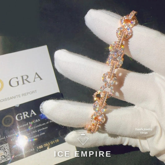 Iced Out 925 Silver Moissanite Cuban Chain