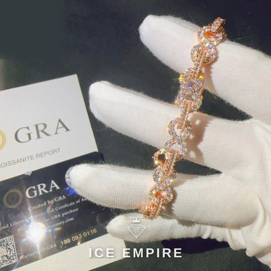 Iced Out 925 Silver Moissanite Cuban Chain