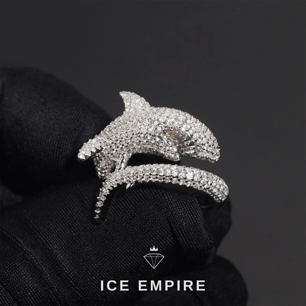 Iced Out 925 Silver Moissanite Ring