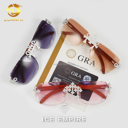 Iced Out 925 Silver Moissanite Glasses