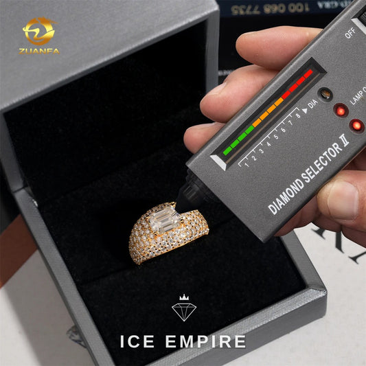 Iced Out Gold Plated Moissanite Ring