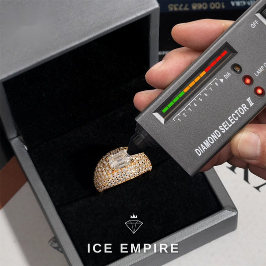 Iced Out Gold Plated Moissanite Ring