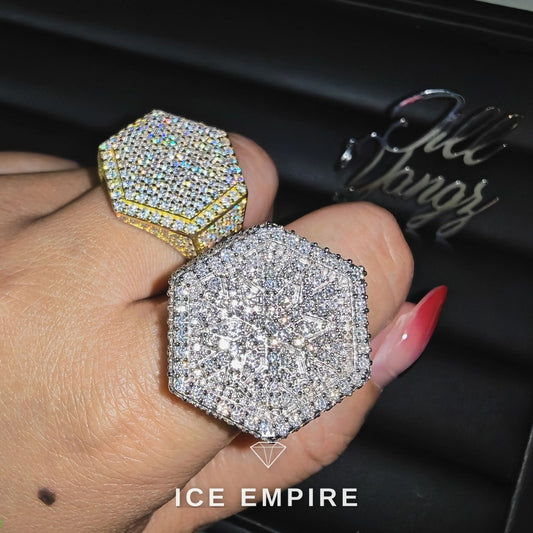 Iced Out Baguette 925 Silver Moissanite Ring