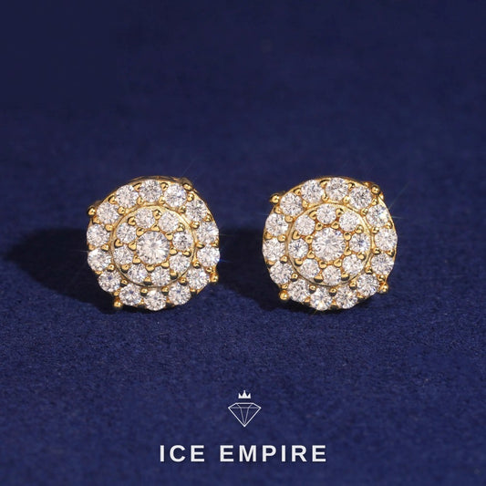 Iced Out Gold Plated Moissanite Earrings