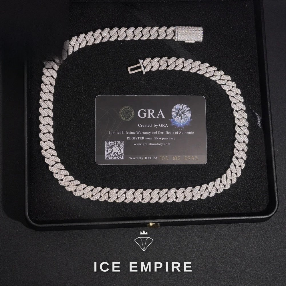 Iced Out Gold Plated Moissanite Cuban Chain