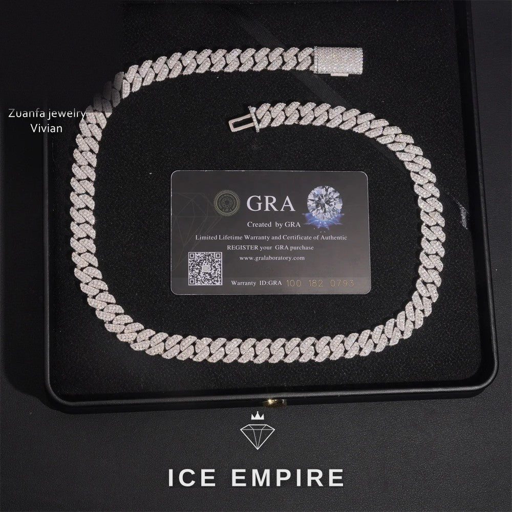 Iced Out Gold Plated Moissanite Cuban Chain