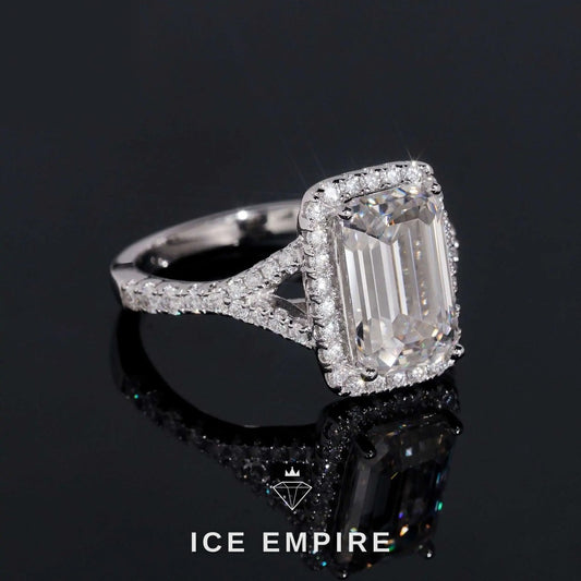 Iced Out Cluster Rose Gold Plated Moissanite Wedding Band