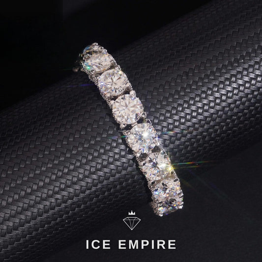 Iced Out Cluster 925 Silver Moissanite Tennis Chain