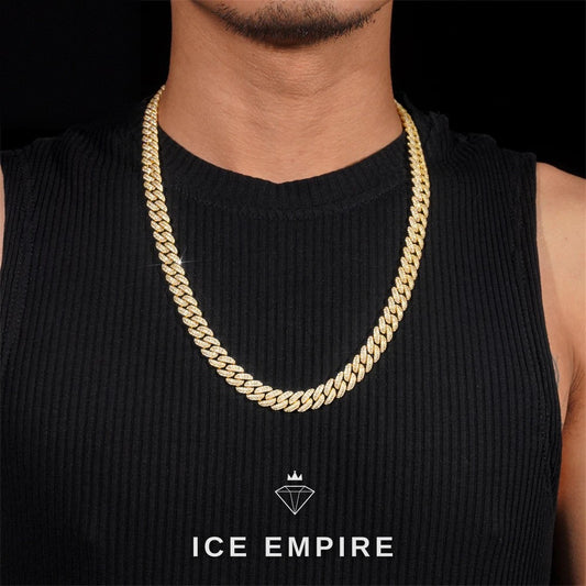 Iced Out Rose Gold Plated Moissanite Cuban Chain