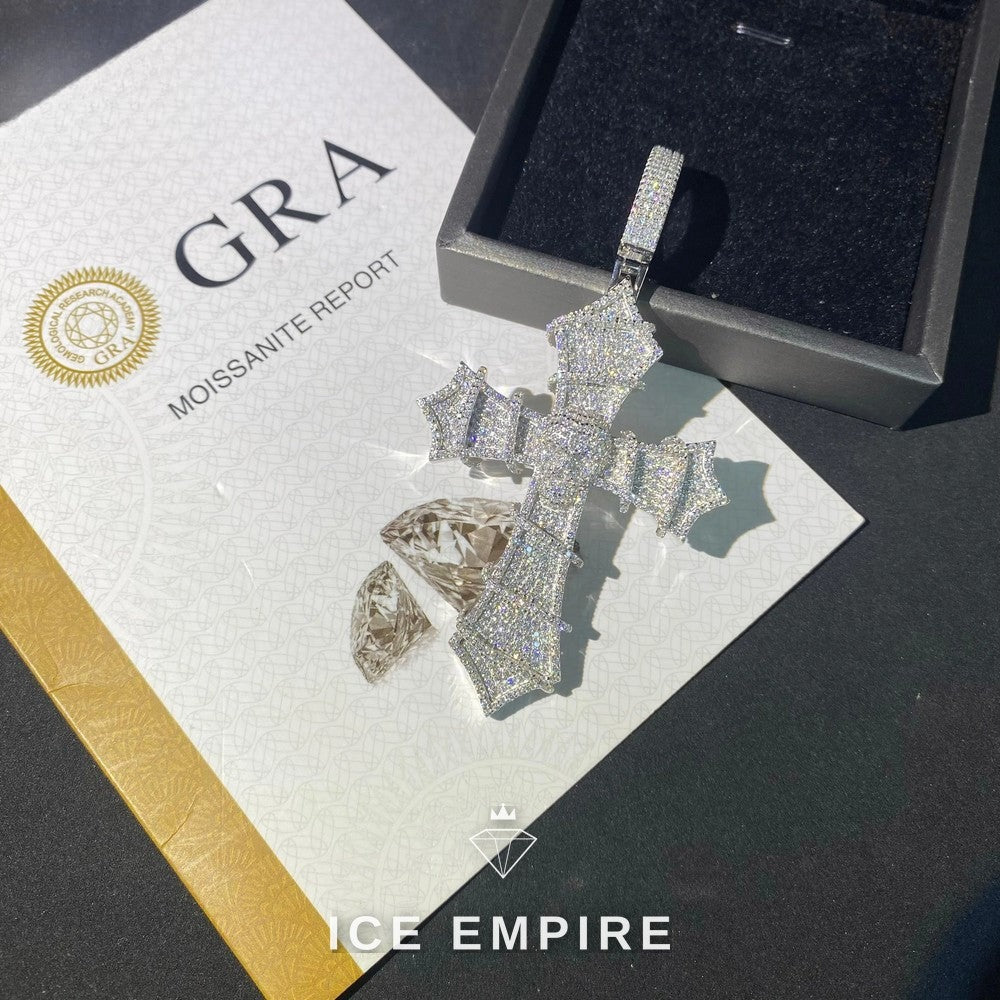 Iced Out Baguette Rose Gold Plated Moissanite Pendant