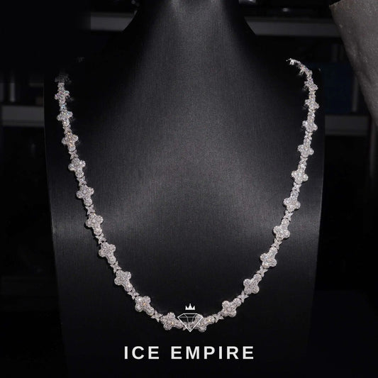 Iced Out Cross Rose Gold Plated Moissanite Cuban Chain