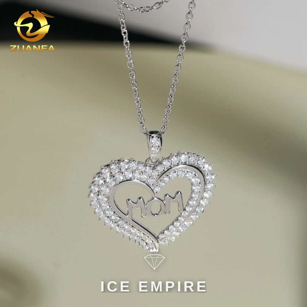 Iced Out Heart Rose Gold Plated Moissanite Cuban Chain