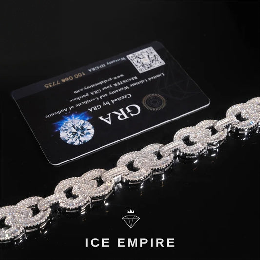Iced Out Baguette Rose Gold Plated Moissanite Cuban Chain