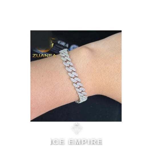 Iced Out 925 Silver Moissanite Cuban Chain