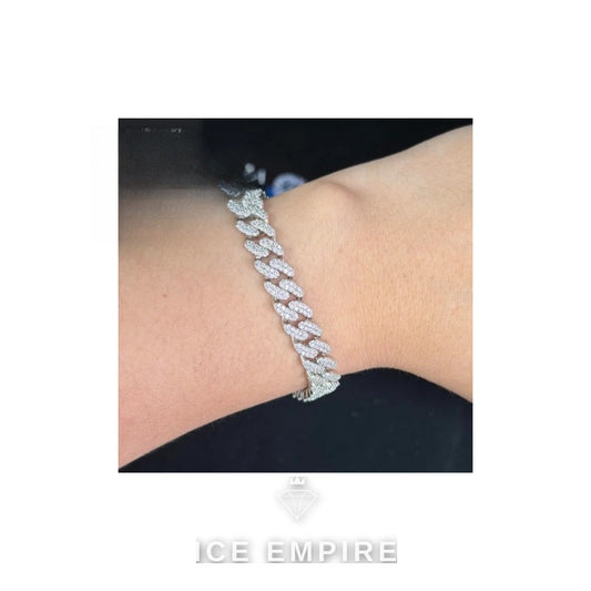 Iced Out 925 Silver Moissanite Cuban Chain