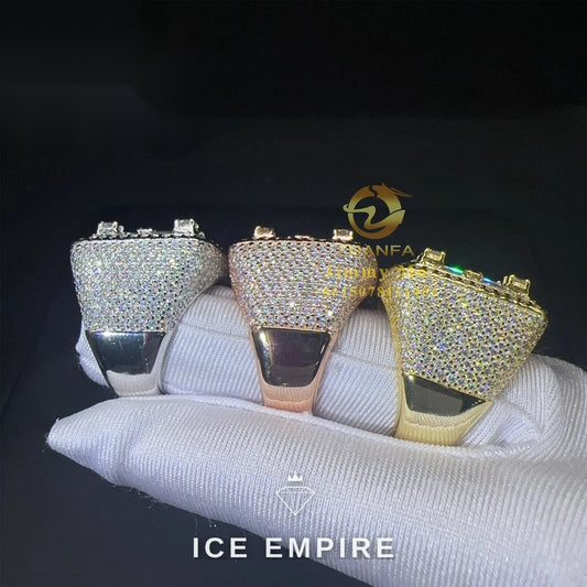 Iced Out Baguette 925 Silver Moissanite Ring