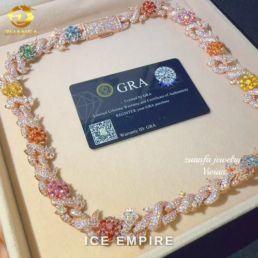 Iced Out Rose Gold Plated Moissanite Cuban Chain