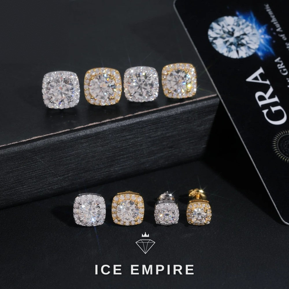 Iced Out Rose Gold Plated Moissanite Earrings