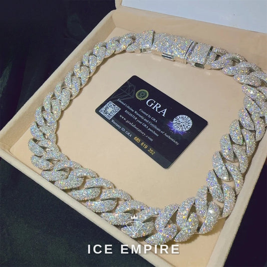 Iced Out Rose Gold Plated Moissanite Cuban Chain
