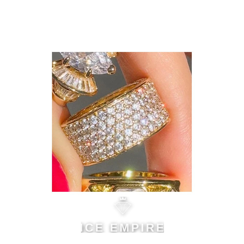 Iced Out 925 Silver Moissanite Engagement Ring