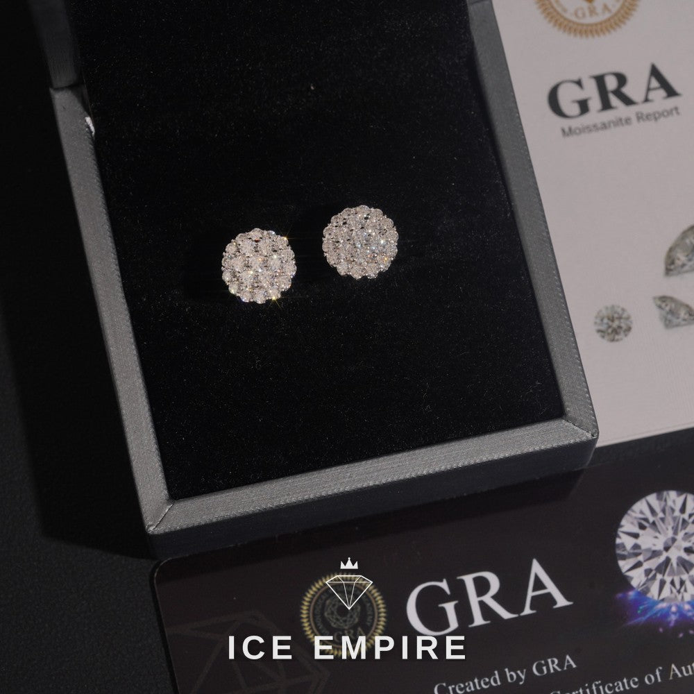Iced Out Rose Gold Plated Moissanite Earrings