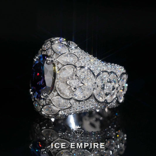Iced Out 925 Silver Moissanite Ring