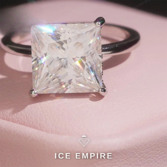 Iced Out 925 Silver Moissanite Wedding Band