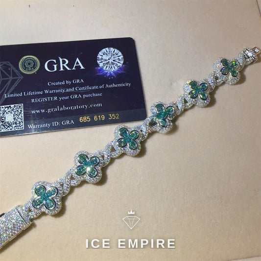 Iced Out 925 Silver Moissanite Cuban Chain