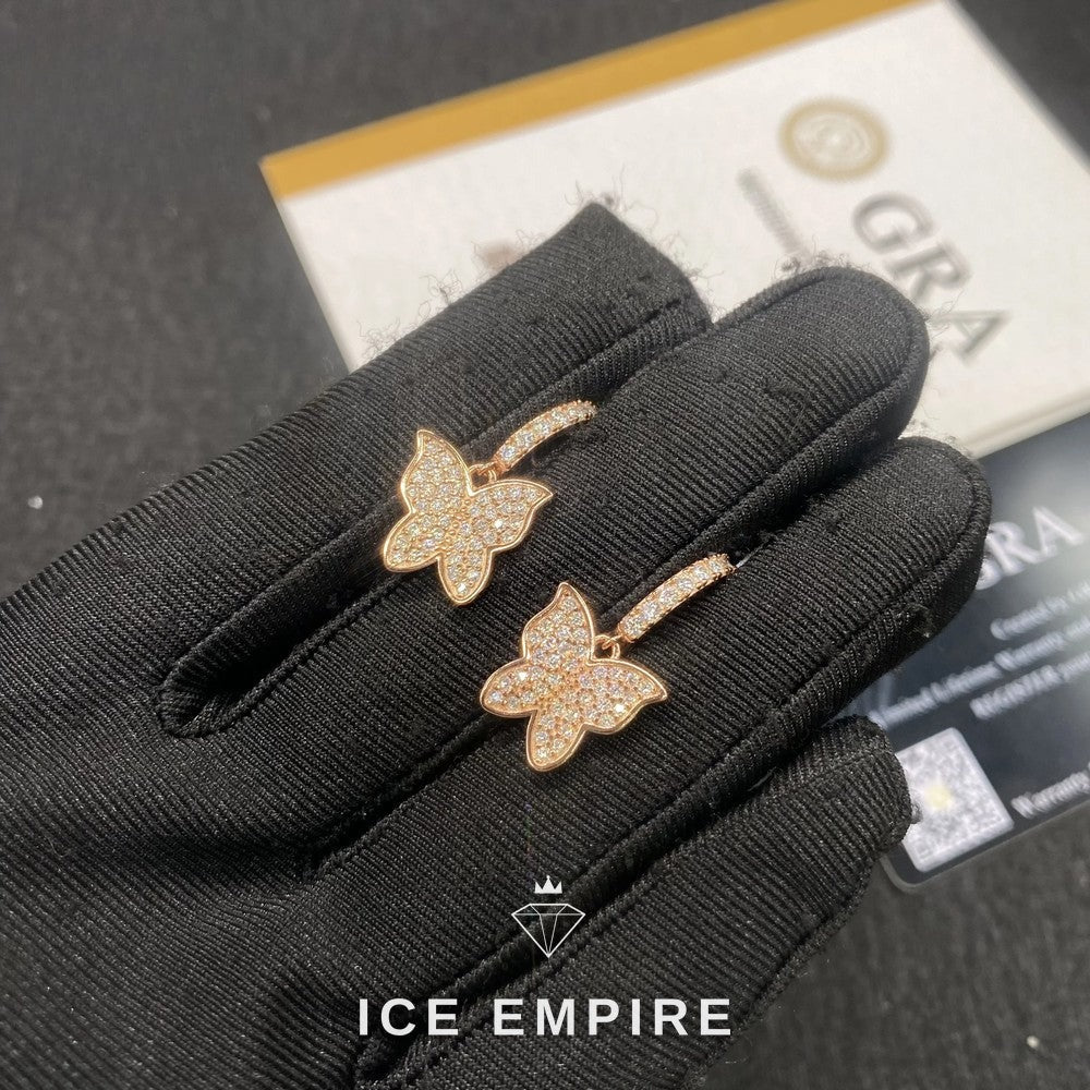 Iced Out 925 Silver Moissanite Hoop Earrings