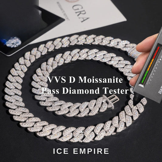 Iced Out Rose Gold Plated Moissanite Cuban Chain