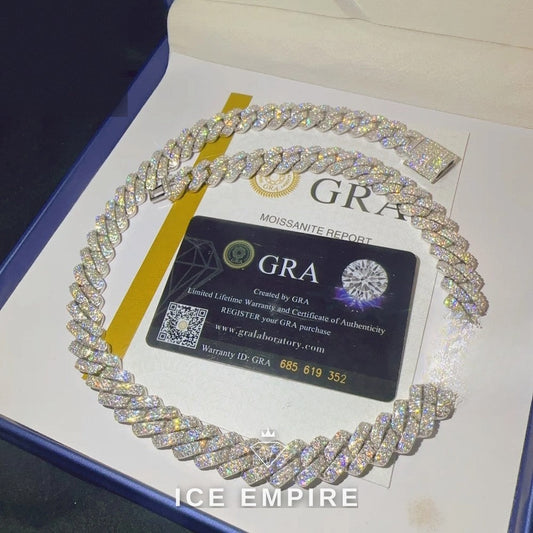Iced Out Rose Gold Plated Moissanite Cuban Chain