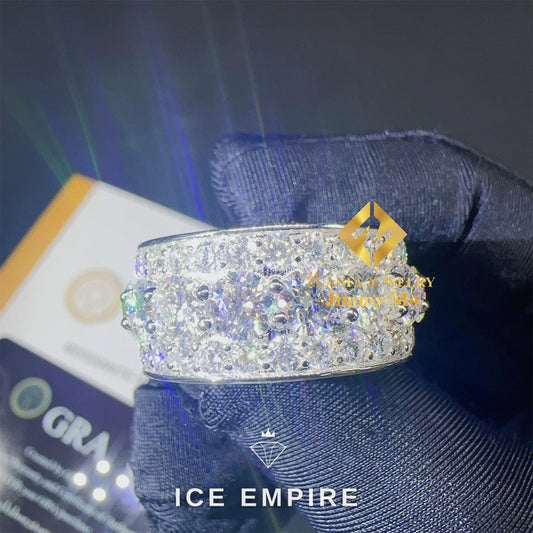 Iced Out 925 Silver Moissanite Ring