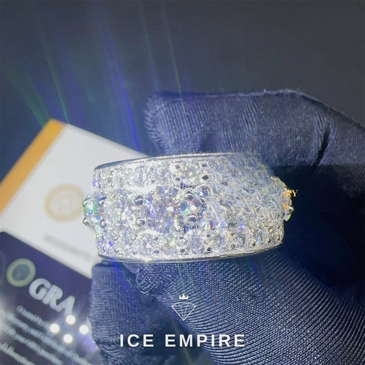 Iced Out 925 Silver Moissanite Ring