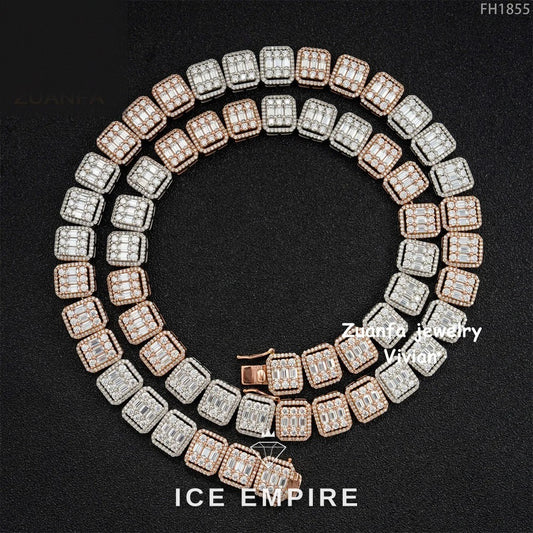 Iced Out Rose Gold Plated Moissanite Cuban Chain