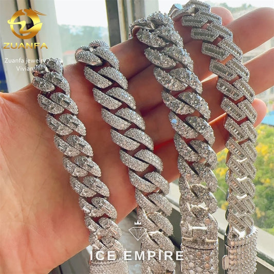 Iced Out Rose Gold Plated Moissanite Cuban Chain